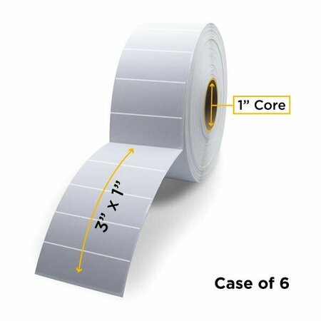 CLOVER Thermal Transfer Label Roll 1.0'' ID x 5.0'' Max OD, 6PK CIGT43010DT-PERF